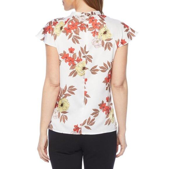Liz Claiborne Women's Crew Neck Short Sleeve Floral Blouse Plus Size 3X - Picture 3 of 10